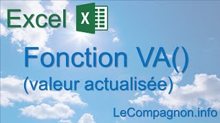 Excel  fonction VA  valeur actualisée [upl. by Bently]