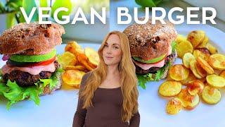 Delicious Vegan Black Bean Burger  Gluten Free Healthy [upl. by Alletnahs]