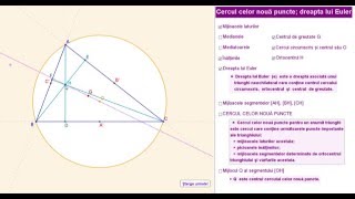 Cercul celor nouă puncte dreapta lui Euler [upl. by Mersey743]