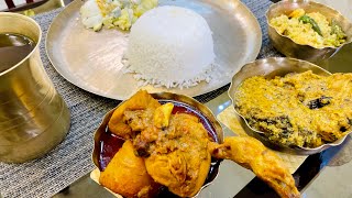 কাল বৃষ্টি হতেই আজকে বাংলা মুরগির লাল ঝোল 🍗⛈ Murgir laal jholMethi CatlaChingri Bhapa🍤 [upl. by Waite84]