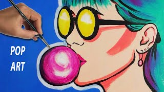 POP ART Acrylic PAINTING for Beginners  Step by Step [upl. by Arihk]