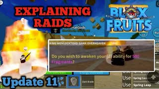 EXPLAINING RAIDS Blox Fruits Update 11 [upl. by Htiekel]