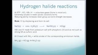 Properties and reactions of Group 7 elements and compounds inorganic [upl. by Cardew]