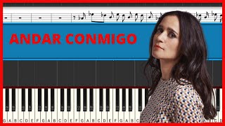 Julieta Venegas  Andar Conmigo  Piano Tutorial  Midi [upl. by Mihe903]