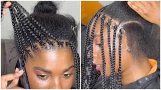 EASIEST CROCHET BRAIDS HAIRSTYLE FOR BEGINNERS  Two Crochet Braid Hairstyle  Nkemjeffrey [upl. by Adnaloj624]