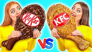 Real Food vs Chocolate Food Challenge  Funny Kitchen Hacks by Multi DO Challenge [upl. by Yevi]