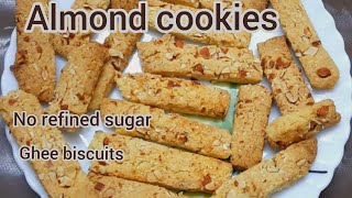 Almond cookies  Badam Biscuits  Badamika Recipe  Homemade Healthy Almond Cookies  Almond sticks [upl. by Salisbarry]