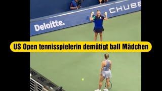 US Open tennisspielerin Julija Putinzewa respektloser Umgang mit ballholerin uspoenJulijaPutinzewa [upl. by Ailekahs]