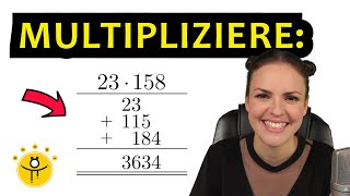 Schriftliche MULTIPLIKATION mit großen Zahlen – Schriftlich multiplizieren mit Übertrag [upl. by Atteloc682]