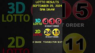 Lotto Result Today 500 pm draw September 25 2024 shorts [upl. by Ezarras]