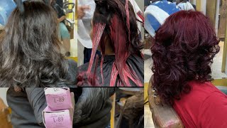 Schwarzkopf L Series Red Violet L89 Global Color Without Prilghtning On Dark Hair Salonfact [upl. by Alarice]