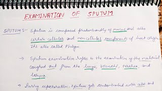 SPUTUM EXAMINATION [upl. by Eniladam]