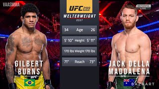 GILBERT BURNS VS JACK DELLA MADDALENA FULL FIGHT UFC 299 [upl. by Lagas600]