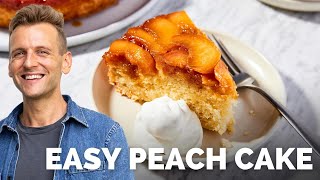 Peach UpsideDown Cake  Easy summertime cake to bake [upl. by Eicarg848]