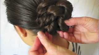 Tutorial howto style a Quick and Easy Rope Braid Bun [upl. by Yecram]