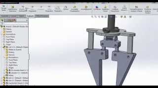 Robotics  Solidworks  Gripper NonParallel jaws  Linear Input [upl. by Seidnac249]