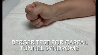 Berger Test for Carpal Tunnel Syndrome [upl. by Seko]