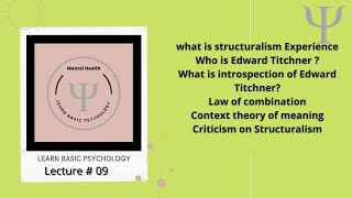 What is Structuralism Who is Edward Titchener Introspection Law of Combination Criticism [upl. by Naimaj533]