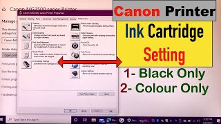 Canon Printer Ink Cartridge Setting  Black Only or Colour Only Printing [upl. by Norud]