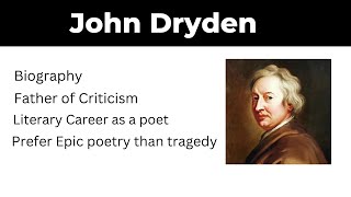 John Dryden Biography  John Dryden as a Poet [upl. by Roberto]