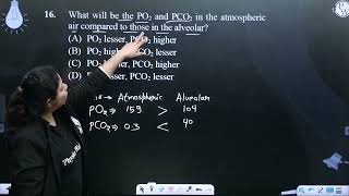 What will be the PO2 and PCO2 in the atmospheric air compared to those in the alveolar [upl. by Anwahsar]