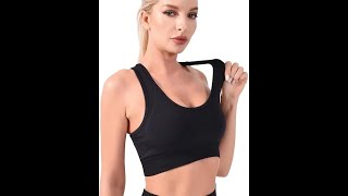 Soutien gorge de sport CLDFHX pour femme soutien gorge de sport rembourré confortable sans coutur [upl. by Lauralee]