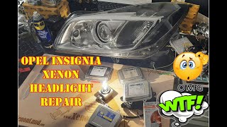 OPEL INSIGNIA ASTRA J XENON HEADLIGHT REPAIR BALLAST BULB REPLACEMENT  TROUBLESHOOTING TIPS [upl. by Eiznek216]