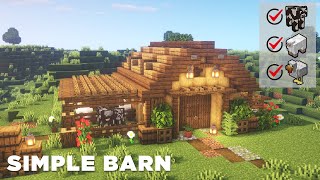 Minecraft  Barn Tutorial  How to Build a Simple Barn [upl. by Tioneb]