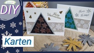 🎄 Weihnachtskarten einfach selber basteln DIY Anleitung  deutsch [upl. by Merkle]