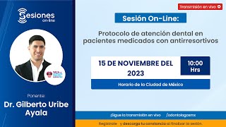 Sesión OnLine quotProtocolo de atención dental en pacientes medicados con antirresortivosquot [upl. by Etnaid]