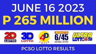 Lotto Result June 16 2023 9pm Complete Details [upl. by Noelle]