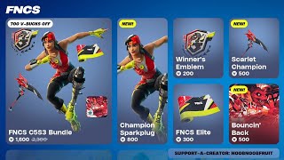 Fortnite  FNCS C5S3 Bundle Showcase NEW Champion Sparkplug Skin amp Cosmetics [upl. by Abra803]