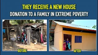 Delivery of a house built for a family in extreme poverty need and abandonment [upl. by Ellis]