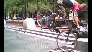 Roadbike Acrobat at the Mechanics Statue San Francisco [upl. by Harrell207]