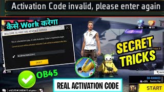 Activation code Invalid Please Enter Again Problem Solve in FF OB45 Advance Server Kaise Khulega [upl. by Redep828]