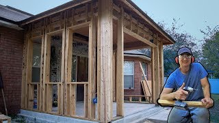 How I Framed Walls To Enclose Porch Patio Vid 5 [upl. by Penney]