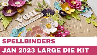 177 Spellbinders January 2023 Large Die Kit amp NEW 3D Embossing Folder Kit  Card Inspirations [upl. by Ananna]