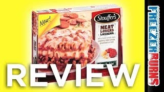 Stouffers Meat Lovers Lasagna Video Review Freezerburns Ep650 [upl. by Nireil]