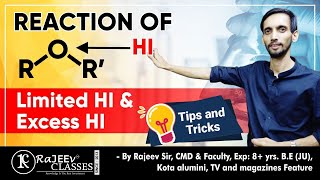 The reaction of ether with HI is SN2SN1  Limited amp excess with HI with Ether  Max mole of HI [upl. by Tavey]