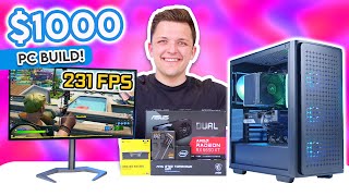 Budget 1000 Gaming PC Build 2023 💰 Full Build Guide w 1080p Benchmarks [upl. by Atidnan]