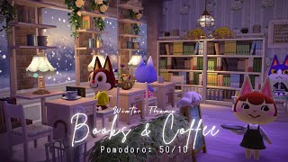 Pomodoro 5010 • Study with Cat villagers • No Music  Books amp Coffee winter theme ❄️ [upl. by Leibarg]