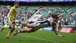 INCREDIBLE tries from record breaking London Sevens at Twickenham [upl. by Kendell]