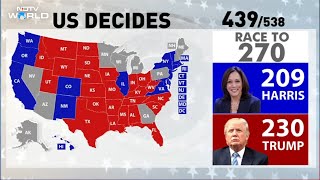 US Election Vote Counting Live  Donald Trump Predicted To Win 62 Over Kamala Harris 37 [upl. by Rhonda]