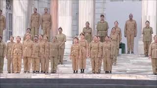 Watch Children sing Kadam Kadam Badhaye Ja on Netaji Subhas Chandra Boses 125th Jayanti [upl. by Nnek599]