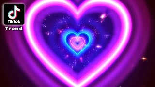 Neon Lights Love Heart Tunnel ║ TikTok Trend ║ 4K Romantic Glow  Moving Background TunnelTrend [upl. by Warram]