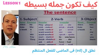 كيف تكون جمله فى اللغه الانجليزيه للمبتدئين الدرس الأول How to form a sentence for beginners [upl. by Ahterahs562]