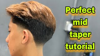 BARBER TUTORIAL MID TAPER FADE HAIRCUT pemula Wajib coba Cara Ini 💈 [upl. by Nevla]