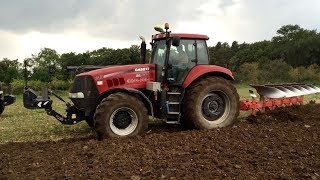 Case 310 Magnum ploughing Gregoire Besson 6 furrow Sound [upl. by Beitris816]