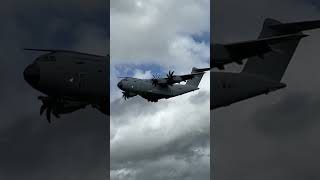 AIRBUS A400M ATLAS RAF APPROACH AND LANDING ✈️ aviation airbus raf planespotting a400m plane [upl. by Enitsej]