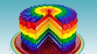 Rainbow Cake How to Make a Rainbow Cake by Cookies Cupcakes and Cardio [upl. by Giess]